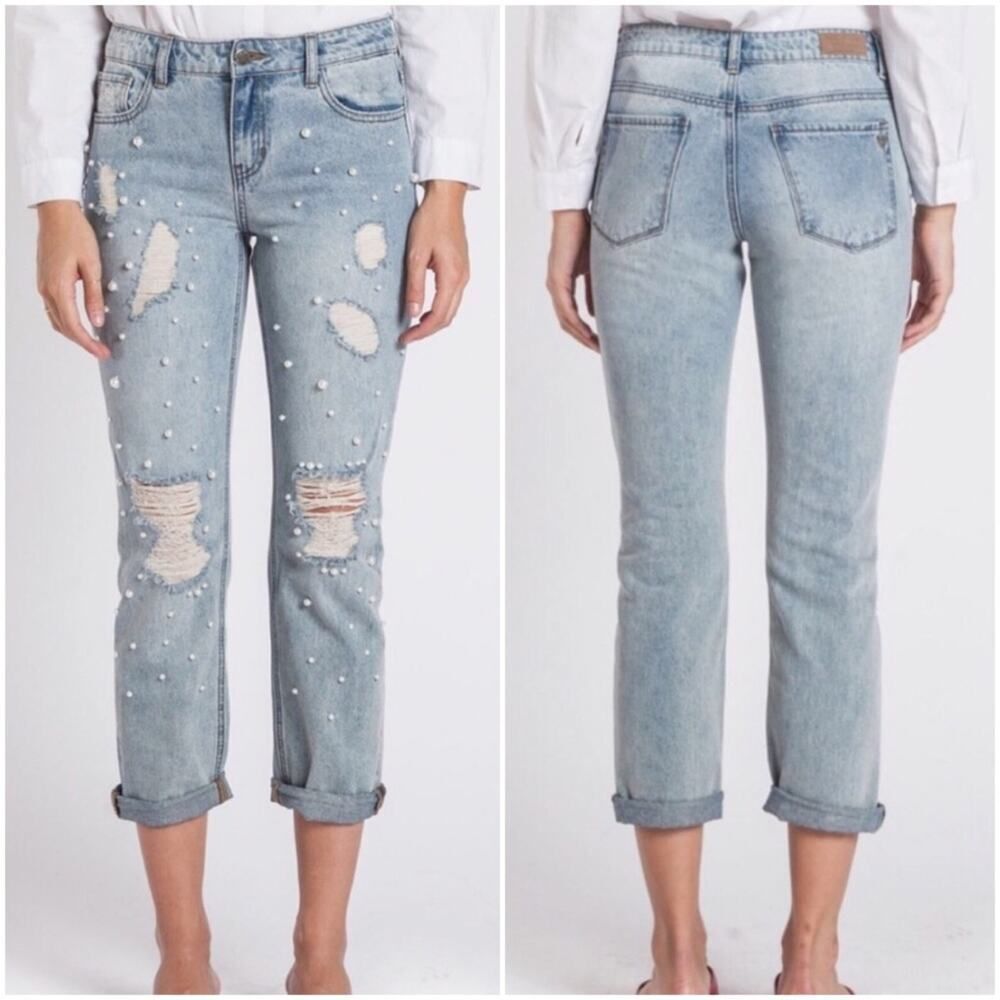 NWT Velvet Heart Mattie Relaxed Cropped with Pearl